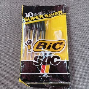 Vintage 1986 Bic Stic Pens Black 5 Made in USA